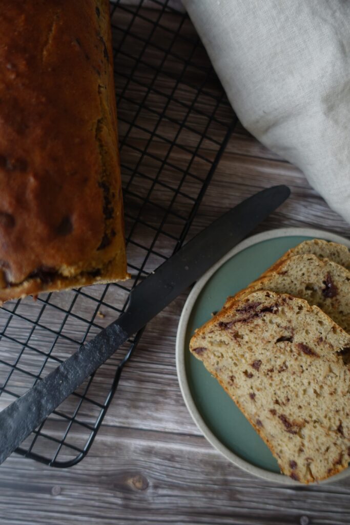 bananbrød med mørk sjokolade